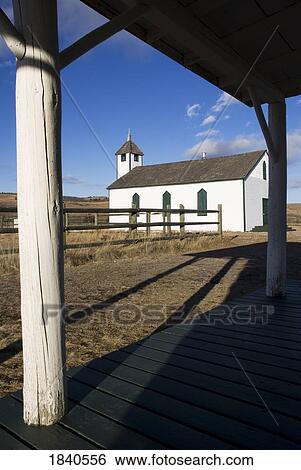 Stock Photograph - Morley Church, Morley, Alberta, Canada. Fotosearch