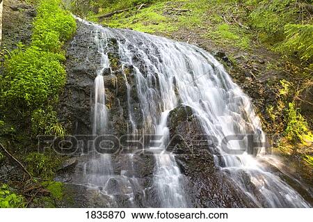 Stock Image - Mount Hood National Forest, Oregon, USA; Waterfall. Fotosearch