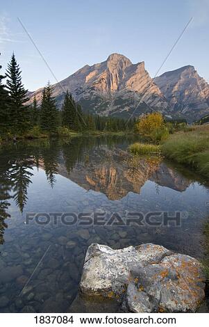 Picture - Mount Kidd, Kananaskis, Alberta, Canada; Canadian Rockies at sunrise. Fotosearch