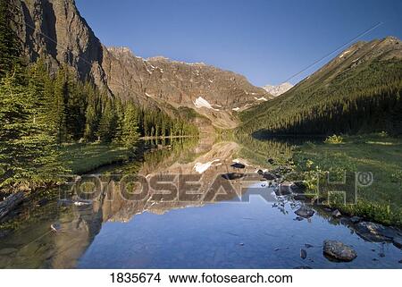 Mountains at Taylor Lake, Banff National Park, Alberta, Canada View Large Photo Image Picture - Mountains at Taylor Lake, Banff National Park, Alberta, Canada . Fotosearch