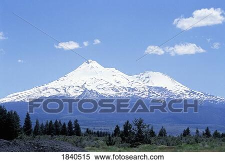 Stock Photography - Mt. Shasta, Mt. Shastina, California, USA. Fotosearch