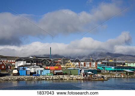 Stock Image - Nanortalik, Qoornoq, Kitaa, Southern Greenland, Kingdom of Denmark; Town on the Southern tip of Greenland . Fotosearch