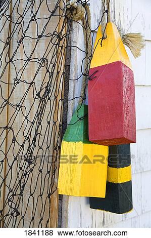 Stock Photo - Net and buoys. Fotosearch
