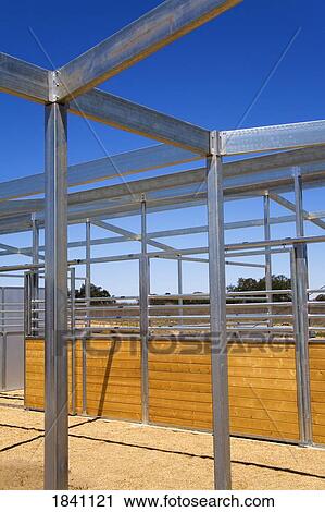 Stock Image - New barn construction, Temecula, Southern California, USA. Fotosearch