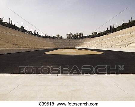 Panathenaic Stadium, Athens, Greece; Built in 329 BC and used for the Olympic Games in 1870 and 1875 View Large Photo Image Stock Photo - Panathenaic Stadium, Athens, Greece; Built in 329 BC and used for the Olympic Games in 1870 and 1875 . Fotosearch