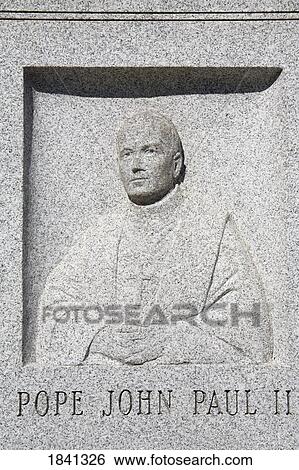 Stock Photograph - Pope John Paul II Memorial, Boston Common, Boston, Massachusetts, USA . Fotosearch