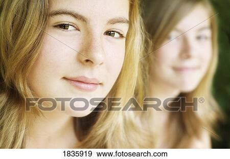 Portrait of two girls View Large Photo Image Stock Photo - Portrait of two girls. Fotosearch