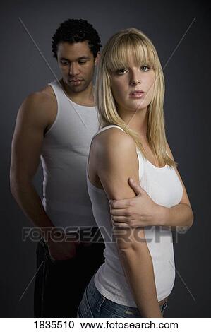 Stock Image - Portrait of two people. Fotosearch