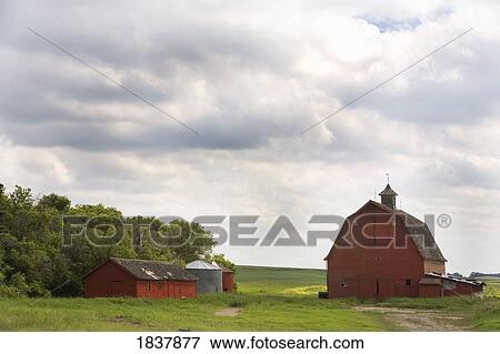 Red barn and farm structures View Large Photo Image Stock Photo - Red barn and farm structures. Fotosearch