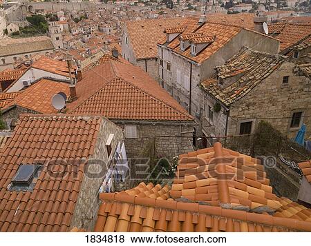 Rooftops, Dubrovnik, Croatia View Large Photo Image Stock Photo - Rooftops, Dubrovnik, Croatia . Fotosearch