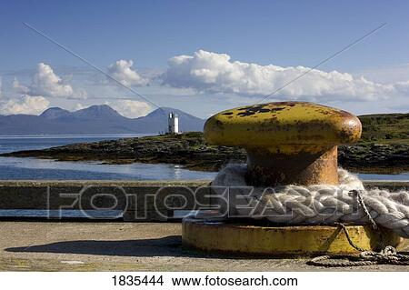 Picture - Rope tied onto dock. Fotosearch