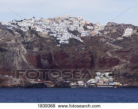 Santorini, Greece View Large Photo Image Stock Photo - Santorini, Greece. Fotosearch