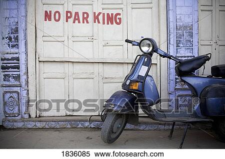 Scooter parked in "No Parking" zone, San Francisco, USA View Large Photo Image Stock Photography - Scooter parked in "No Parking" zone, San Francisco, USA . Fotosearch