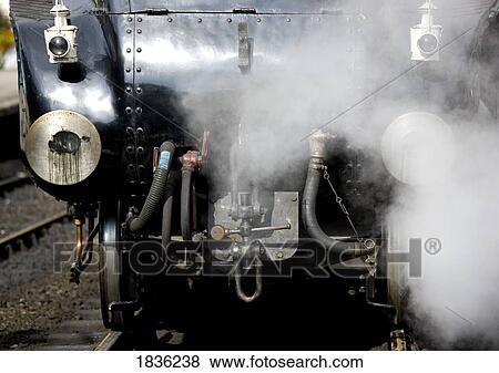 Stock Photo - Sir Nigel Gresley steam locomotive, North Yorkshire, England, Europe . Fotosearch