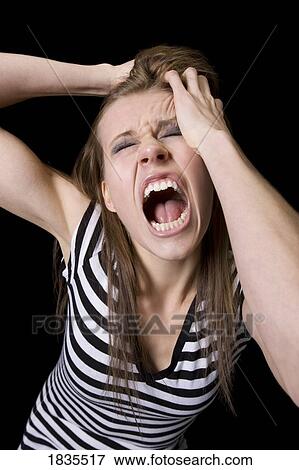 Stock Photo - Stressed woman. Fotosearch