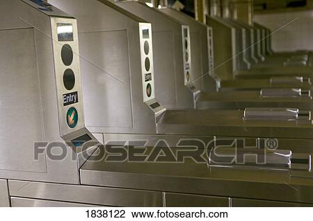 Subway turnstiles, New York, USA View Large Photo Image Stock Image - Subway turnstiles, New York, USA. Fotosearch