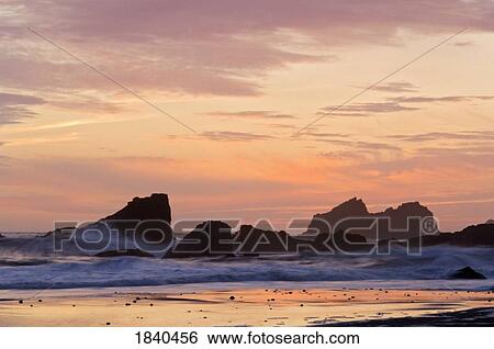 Sunset, Southern Oregon Coast, Harris Beach State Park, Oregon, USA View Large Photo Image Stock Photograph - Sunset, Southern Oregon Coast, Harris Beach State Park, Oregon, USA . Fotosearch