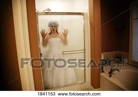 Stock Image - Surprise wedding shower . Fotosearch