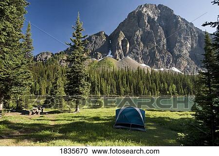 Taylor Lake, Banff National Park, Alberta, Canada; Camping in Banff View Large Photo Image Stock Image - Taylor Lake, Banff National Park, Alberta, Canada; Camping in Banff. Fotosearch