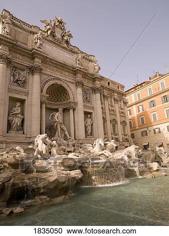Stock Image - Trevi Fountain, Rome, Italy . Fotosearch