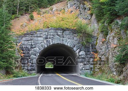 Stock Image - Tunnel, Mount Rainier National Park, Washington, USA . Fotosearch