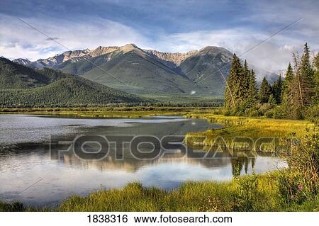 Stock Photograph - Vermilion Lakes, Banff National Park, Alberta, Canada . Fotosearch