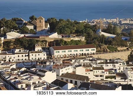 View across village to Fuengirola, Mijas, Malaga Province, inland Costa del Sol, Spain View Large Photo Image Stock Image - View across village to Fuengirola, Mijas, Malaga Province, inland Costa del Sol, Spain. Fotosearch