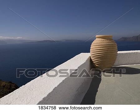 View from veranda, Santorini, Greece, Europe View Large Photo Image Stock Photo - View from veranda, Santorini, Greece, Europe . Fotosearch