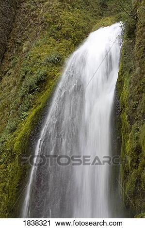 Stock Image - Wahkeena Falls, Columbia River Gorge, Oregon, USA . Fotosearch