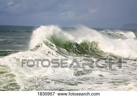Waves, Cape Kiwanda, Oregon Coast, USA View Large Photo Image Stock Photo - Waves, Cape Kiwanda, Oregon Coast, USA. Fotosearch