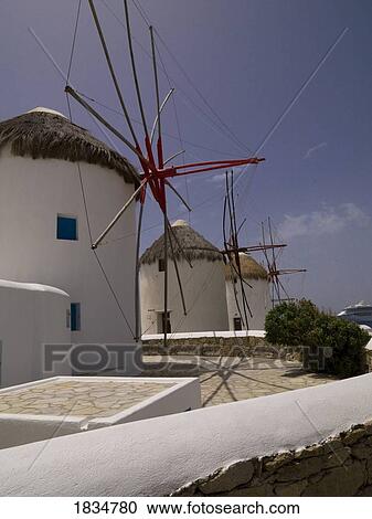 Windmills, Mykonos, Greece View Large Photo Image Stock Image - Windmills, Mykonos, Greece. Fotosearch