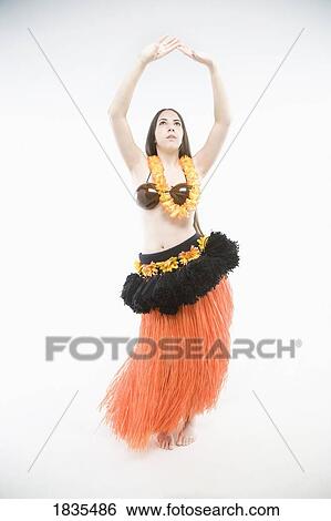 Stock Photograph - Woman hula dancing. Fotosearch
