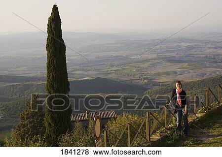 Stock Photo - Woman, Montalcino, Italy. Fotosearch
