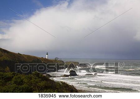 Stock Photography - Yaquina Head Lighthouse, Oregon coast, USA. Fotosearch