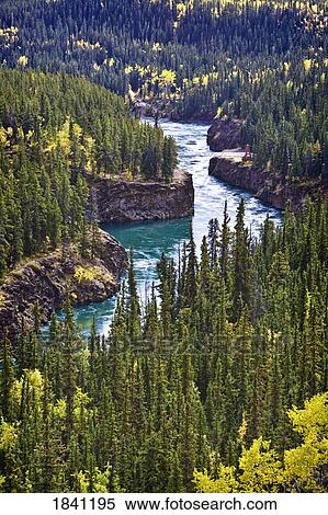 Stock Photography - Yukon river in autumn, Yukon, Canada. Fotosearch