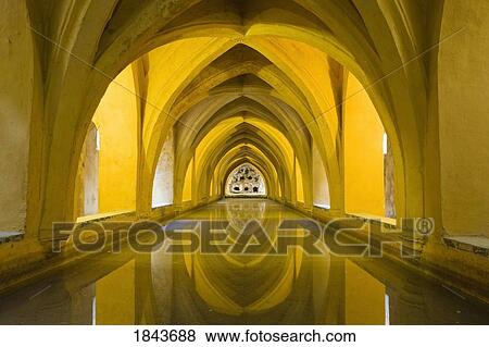 Alcázar of Seville, Seville Province, Spain; Water deposit View Large Photo Image Stock Photo - Alcázar of Seville, Seville Province, Spain; Water deposit. Fotosearch
