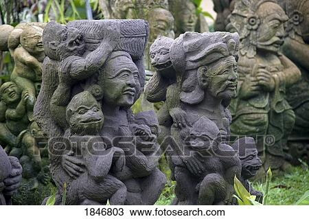 Stock Image - Bali, Indonesia; Balinese statues. Fotosearch