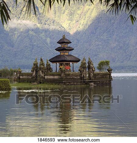 Bali, Indonesia; Ulun Danu Temple on Beratan Lake View Large Photo Image Stock Image - Bali, Indonesia; Ulun Danu Temple on Beratan Lake. Fotosearch
