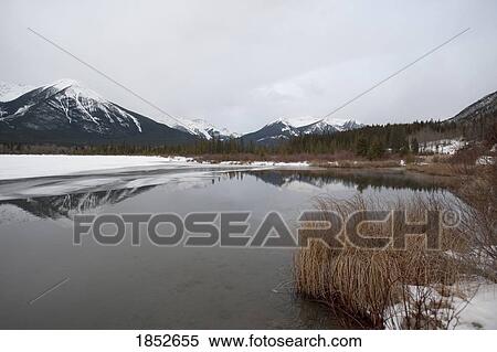 Stock Photography - Banff, Alberta, Canada; Mountain lake in the Canadian Rockies. Fotosearch