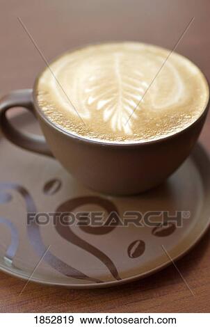 Beverage; Design in cappucino foam View Large Photo Image Stock Photo - Beverage; Design in cappucino foam. Fotosearch