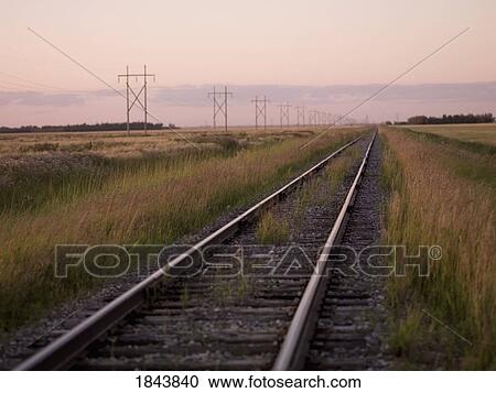 Stock Image - British Columbia, Canada; Train tracks. Fotosearch