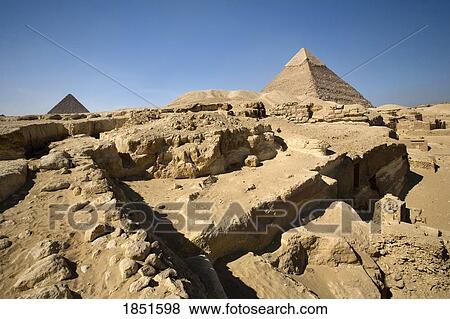 Stock Photo - Cairo, Egypt; The pyramids at Giza. Fotosearch