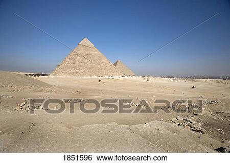 Stock Photograph - Cairo, Egypt; The pyramids of Giza. Fotosearch