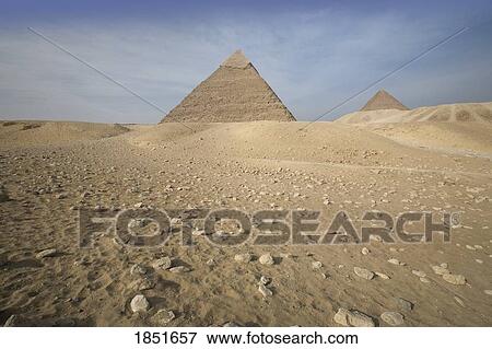 Cairo, Giza, Egypt; The Pyramids of Giza View Large Photo Image Stock Photo - Cairo, Giza, Egypt; The Pyramids of Giza. Fotosearch