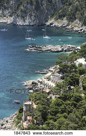 Capri, italy; Marina Piccola on the Mediterranean View Large Photo Image Stock Image - Capri, italy; Marina Piccola on the Mediterranean . Fotosearch