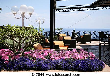 Picture - Capri, Italy; Patio overlooking the Marina Piccola. Fotosearch