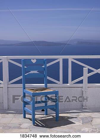Chair, Santorini, Greece View Large Photo Image Stock Photo - Chair, Santorini, Greece . Fotosearch