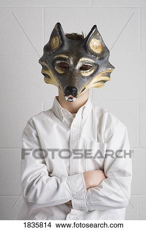 Picture - Child with a mask on. Fotosearch