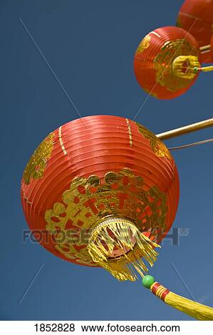 Chinese lanterns; Chinese lanterns against sky View Large Photo Image Stock Photo - Chinese lanterns; Chinese lanterns against sky . Fotosearch