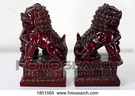 Chinese lions; Figurines of lions believed to have mythic protective powers in Chinese mythology View Large Photo Image Stock Photography - Chinese lions; Figurines of lions believed to have mythic protective powers in Chinese mythology. Fotosearch